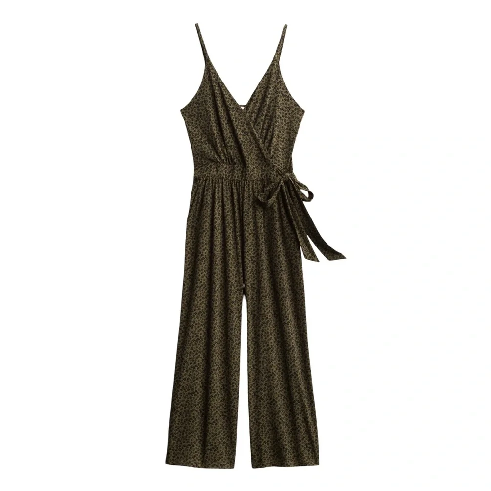 Kaileigh Green Knit Cropped Jumpsuit